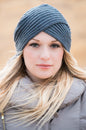 Wool Beanie With Braided Leather
