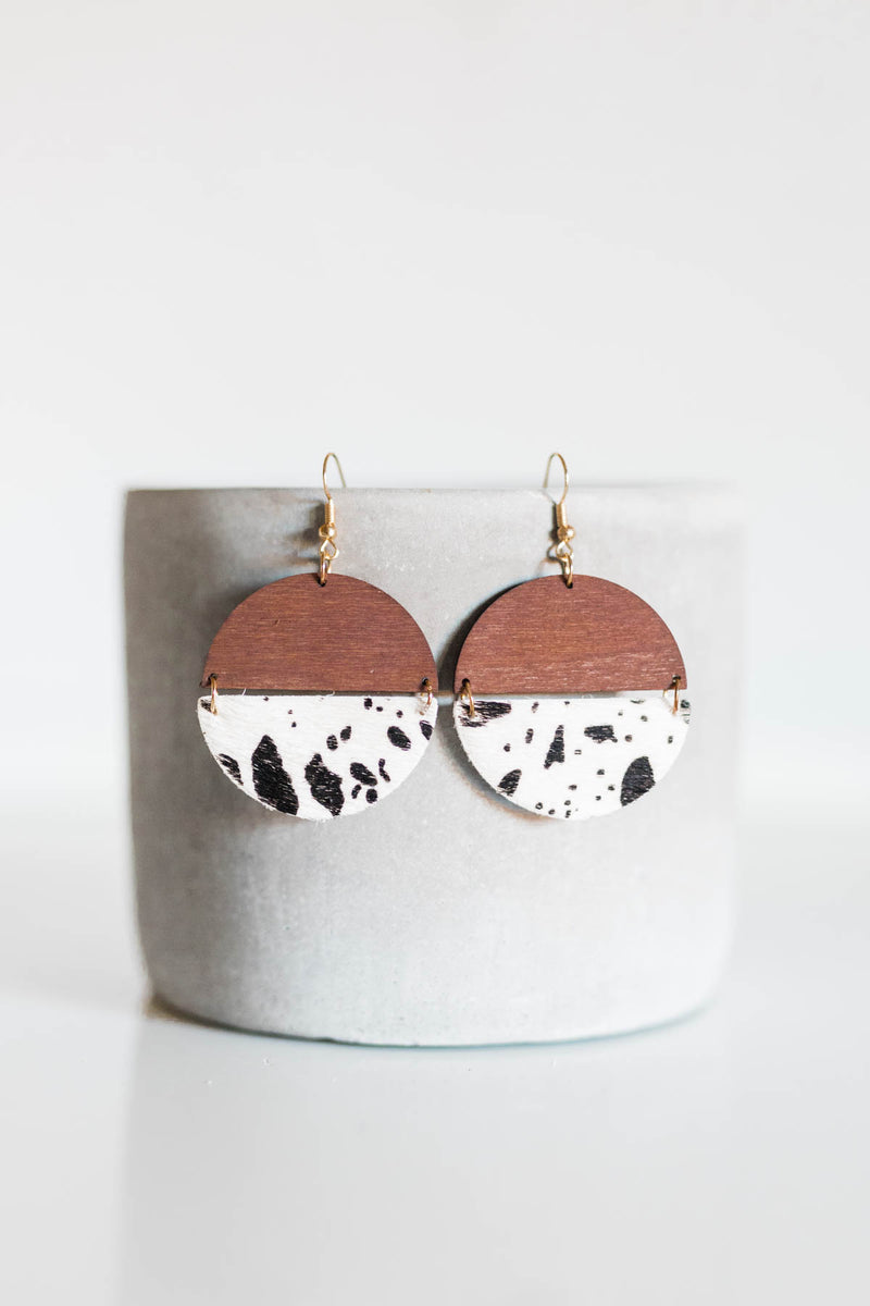 Leather & Wood Earrings | 3 Styles