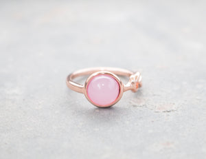 Rose Gold Pink Opal Ring