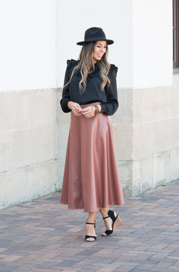Stormy Faux Leather Skirt