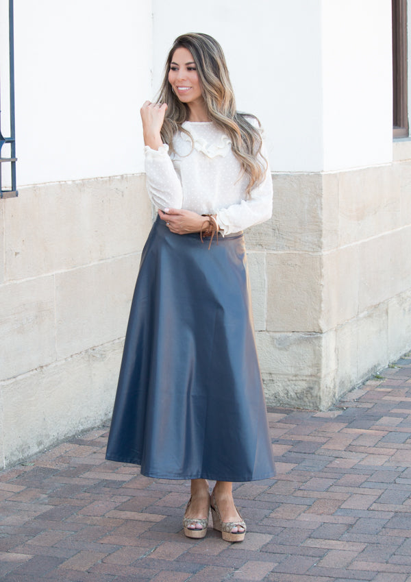 Stormy Faux Leather Skirt