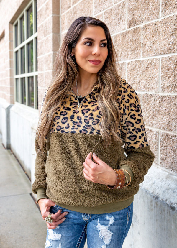 Leopard Fleece Hoodie | S-XL