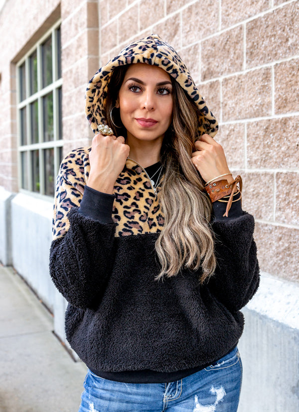 Leopard Fleece Hoodie | S-XL