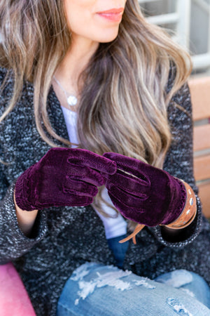 Velvet Gathered Gloves