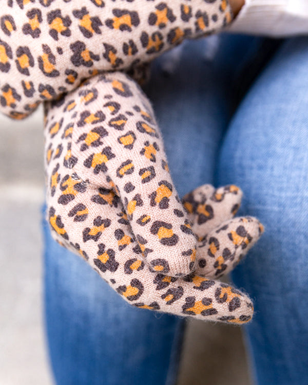 Wool Leopard Gloves
