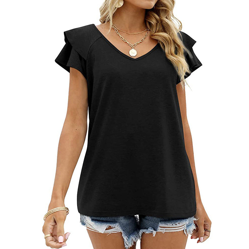 Ruffle Sleeve T-Shirt