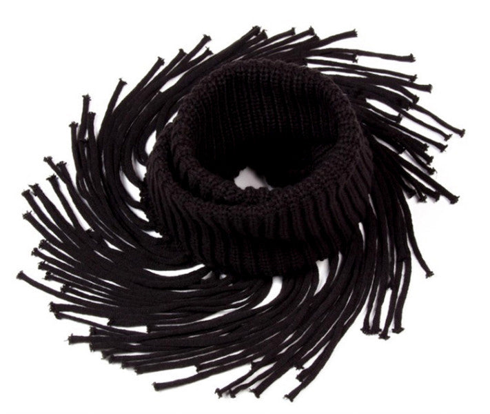Long Knit Fringe Scarf
