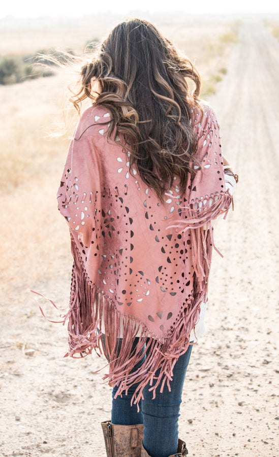 Suede Fringe Poncho | 6 Colors – Hipster Row