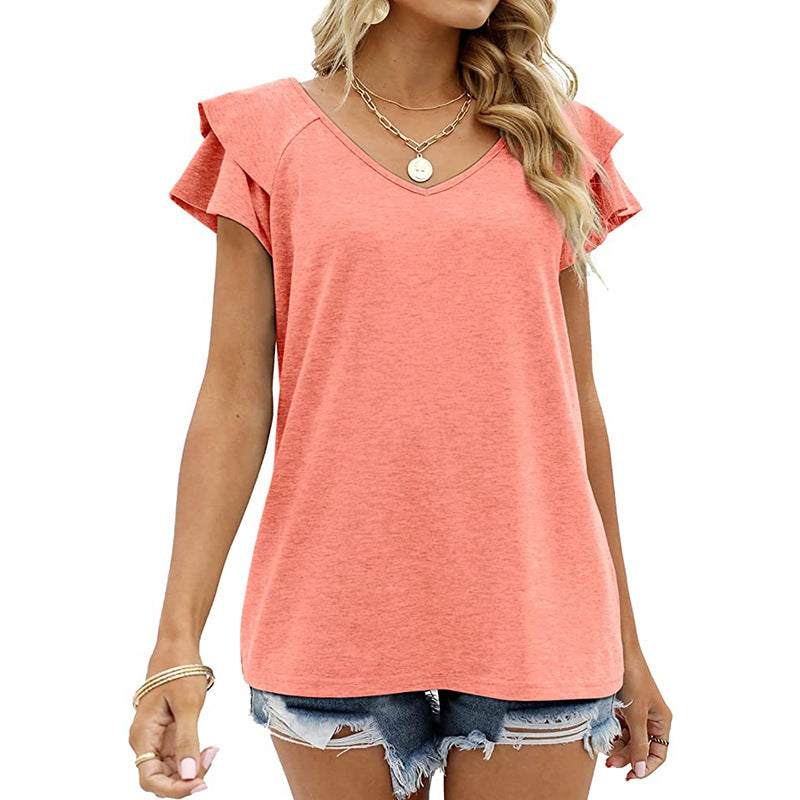 Ruffle Sleeve T-Shirt