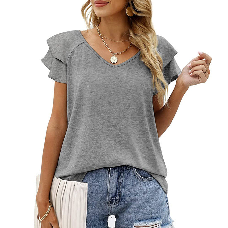 Ruffle Sleeve T-Shirt
