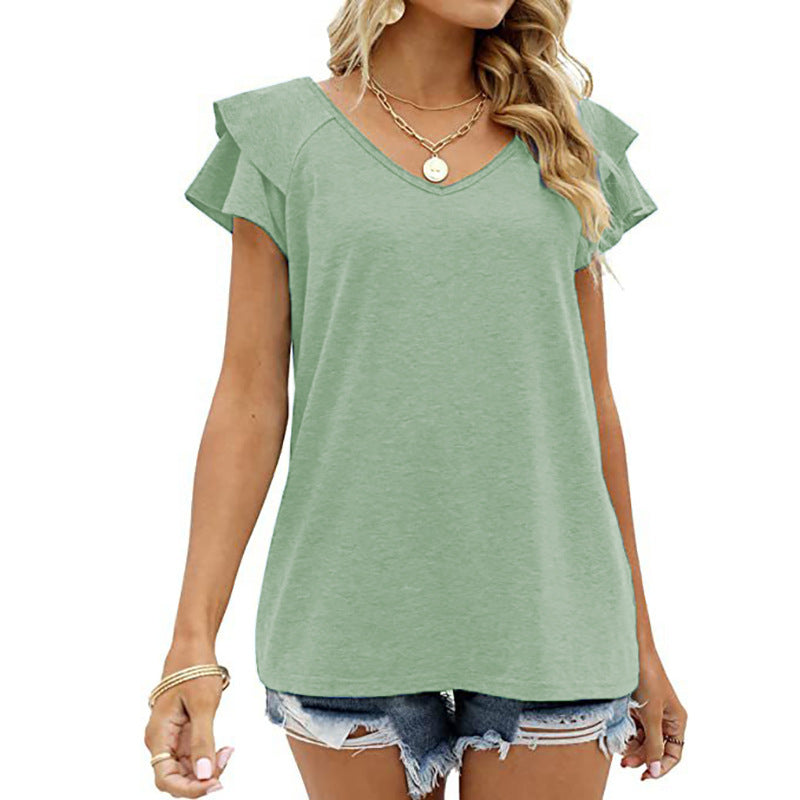 Ruffle Sleeve T-Shirt