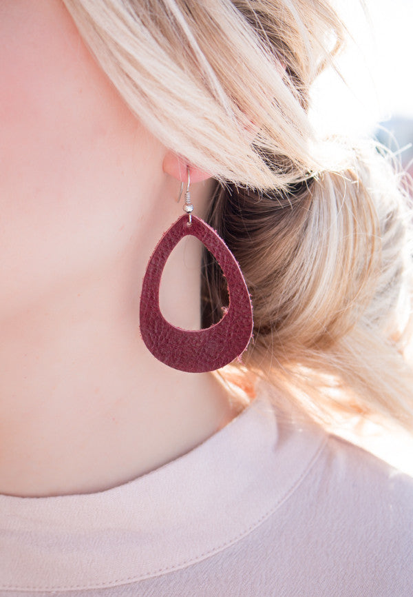 Leather Cut-Out Earrings