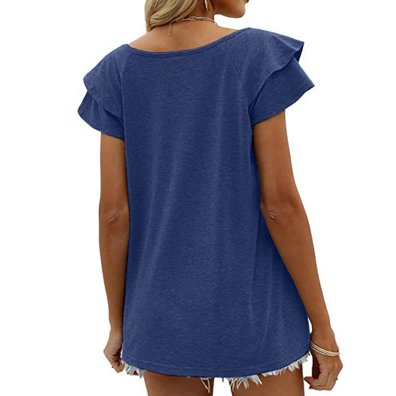 Ruffle Sleeve T-Shirt