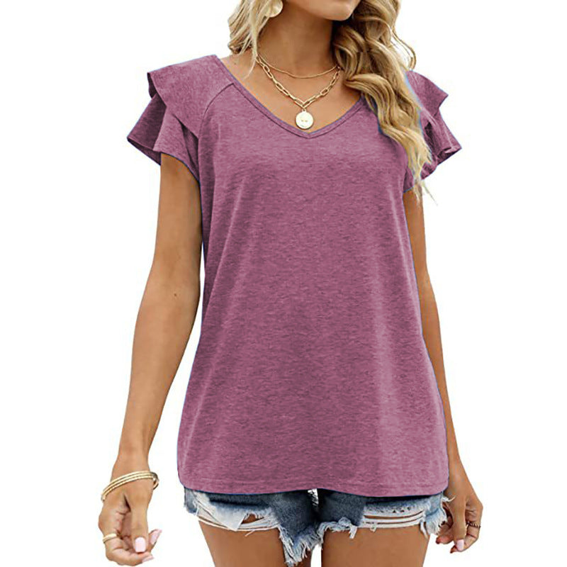 Ruffle Sleeve T-Shirt