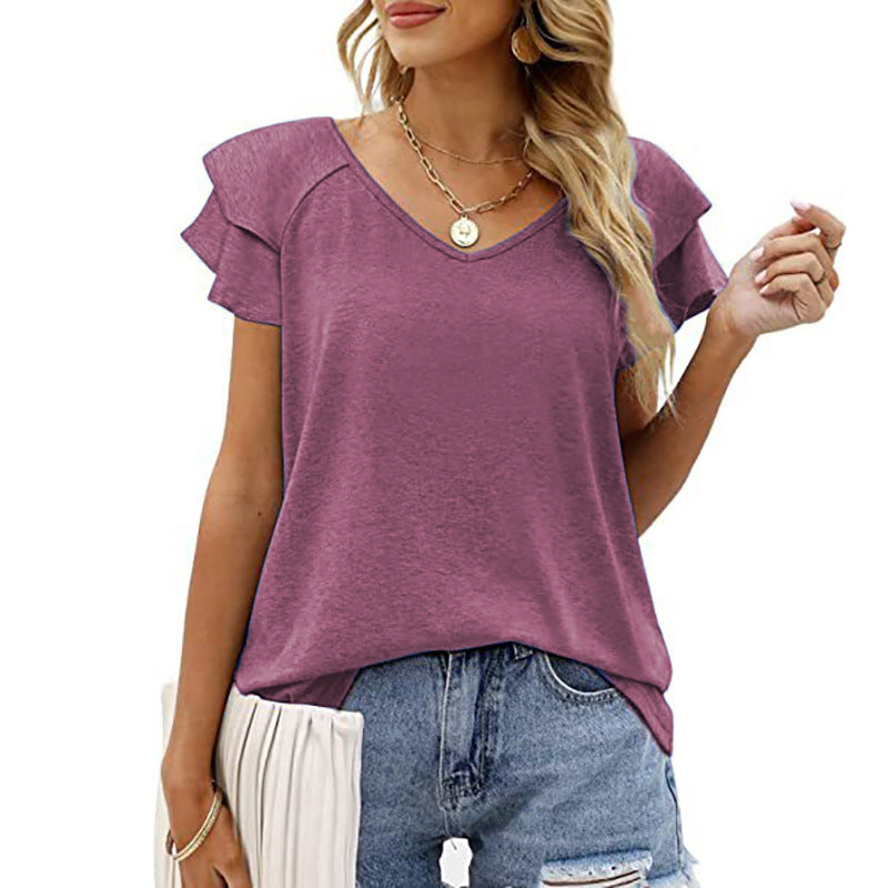 Ruffle Sleeve T-Shirt