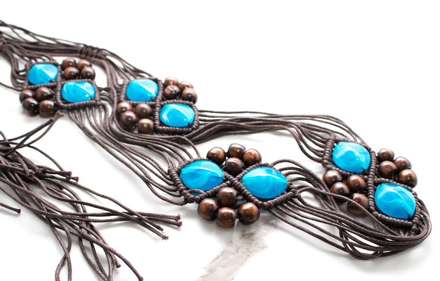 Boho Beaded Rope Belt – Hipster Row display picture 2